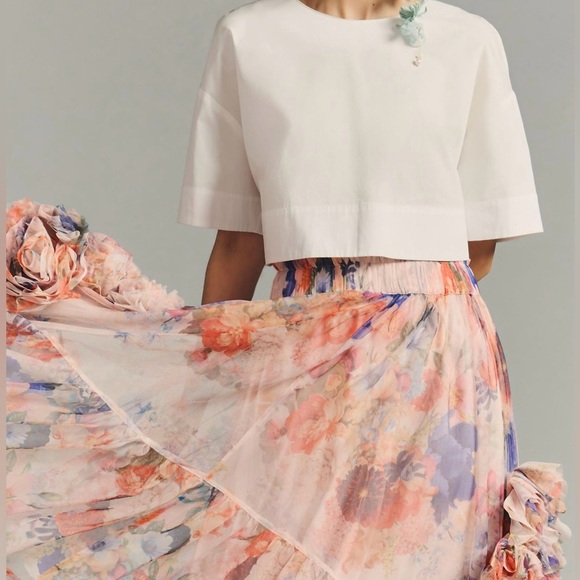 Maeve (Anthropologie) 3-D Tulle Mesh Skirt Sz M - Picture 16 of 16